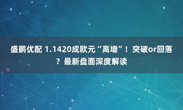 盛鹏优配 1.1420成欧元“高墙”！突破or回落？最新盘面深度解读