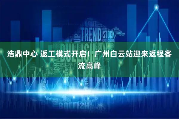 浩鼎中心 返工模式开启！广州白云站迎来返程客流高峰