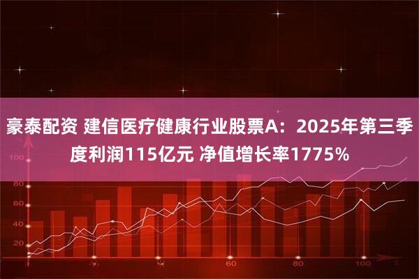 豪泰配资 建信医疗健康行业股票A：2025年第三季度利润115亿元 净值增长率1775%